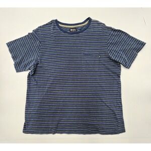 Mens Vintage Matix Tshirt Made in USA L Striped‎ Navy Thread Collective Inc